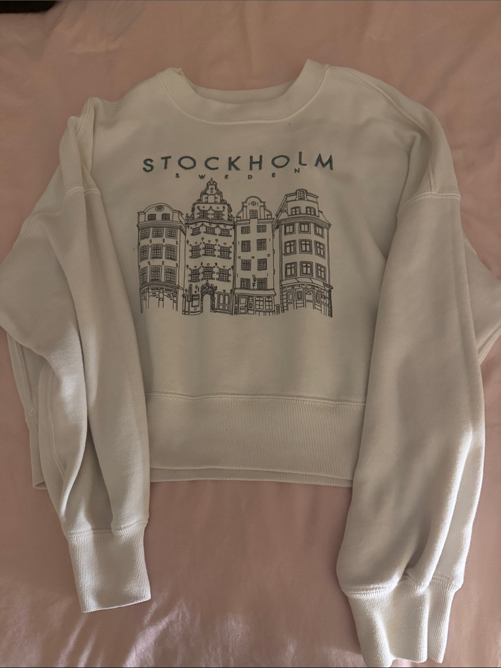 Abercrombie & Fitch White Stockholm Graphic Crewneck